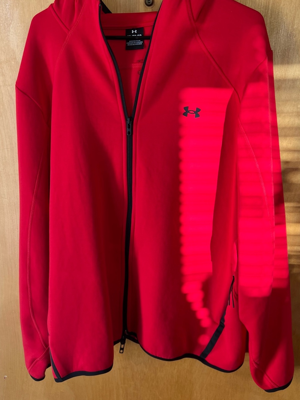 Under Armour Red Full-Zip Performance Hooded Jacket